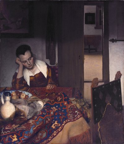 A Maid Asleep by Jan Vermeer van Delft